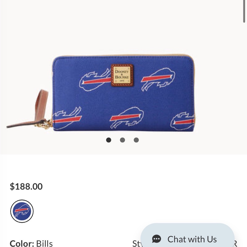 Dooney and Bourke nfl buffalo bills zip around large wristlet